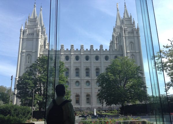 Salt Lake City temple seen from the South Visitor Center