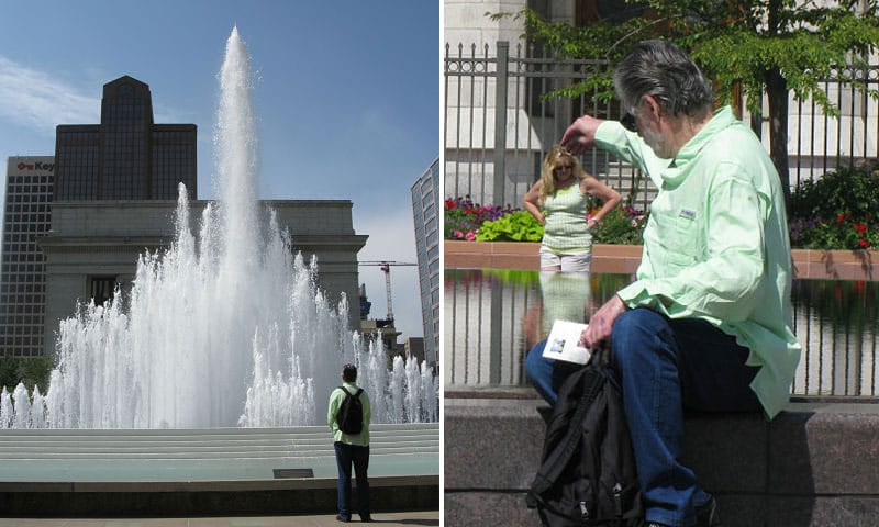Mark With Temple Square Fountain And Shrunken Lady