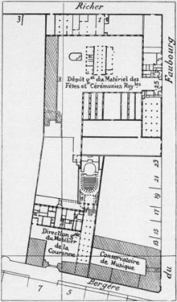 Site Plan Of The Menus Plaisirs And The Conservatoire 1836 Prod'homme 1929 P127